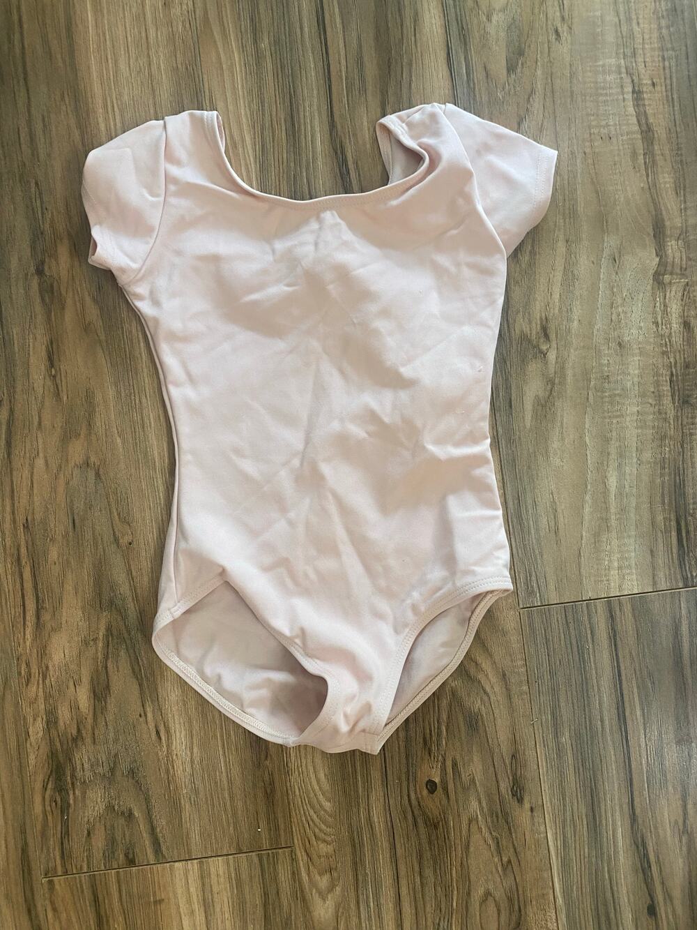 Capezio Dance Leotard Pink Girls SZ M Short Sleeves Dancewear Gymnastics
